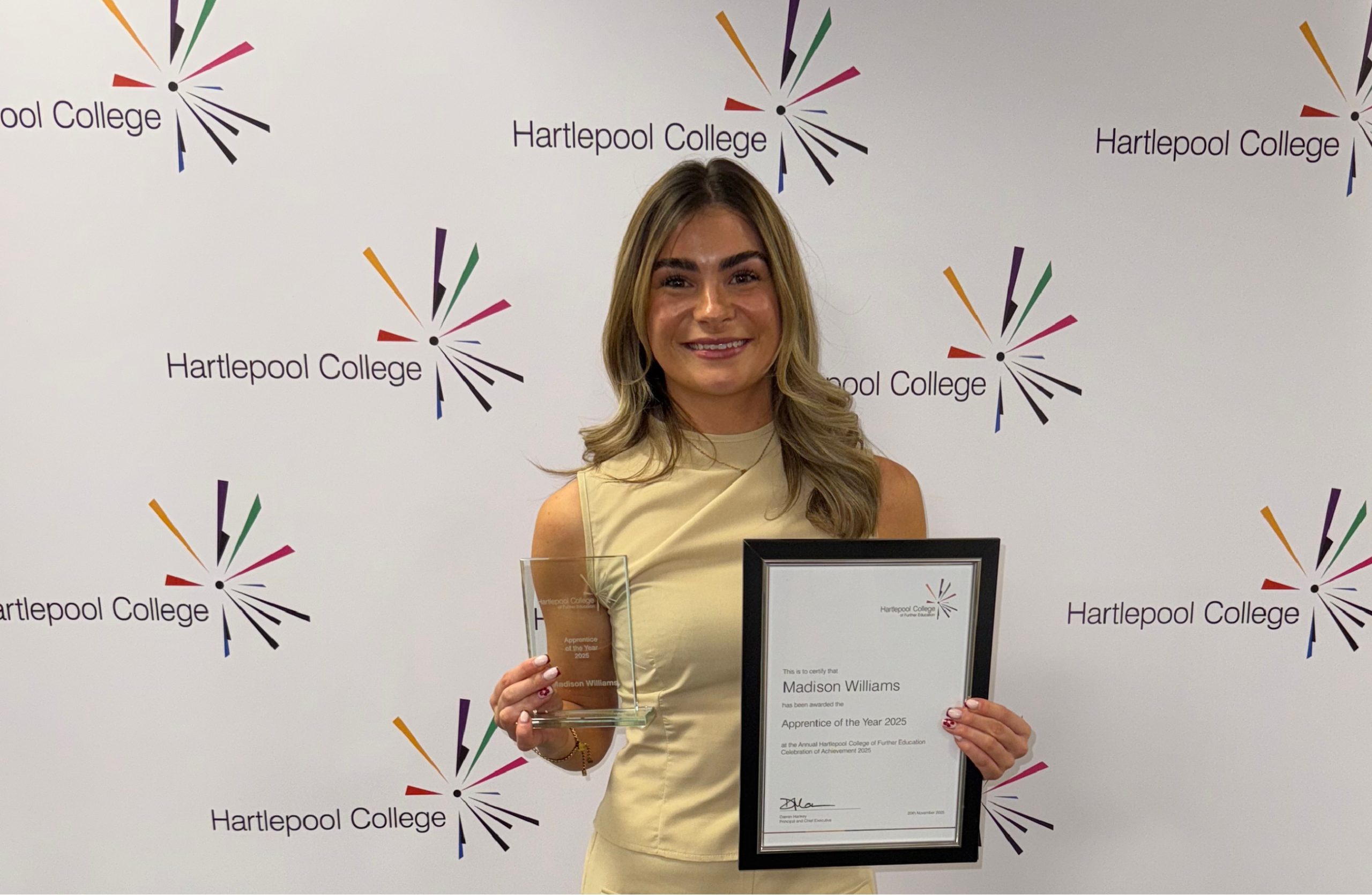 Intelect’s Maddie Williams Crowned Hartlepool College Apprentice of the Year 2025